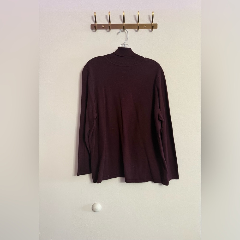 Ralph Lauren Burgundy Knit Turtleneck Wool Blend Women’s Sweater 3X - Picture 3 of 3
